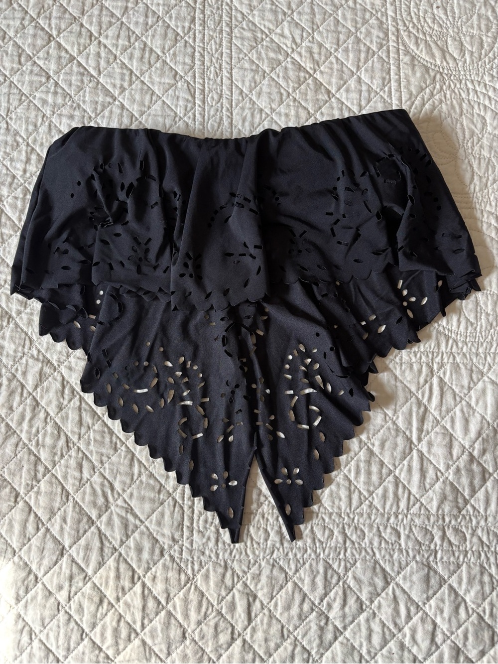 Black Laser-Cut Bathing Suit top